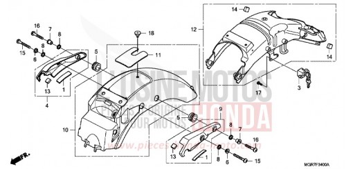 REAR FENDER VT750SB de 2011